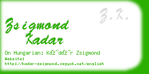 zsigmond kadar business card